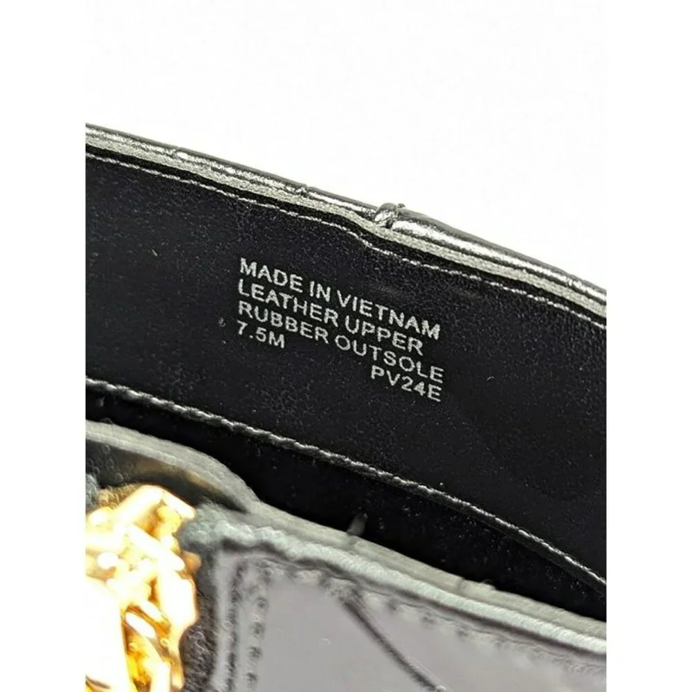 Michael Kors Black Croc-Embossed Leather Ankle Boots